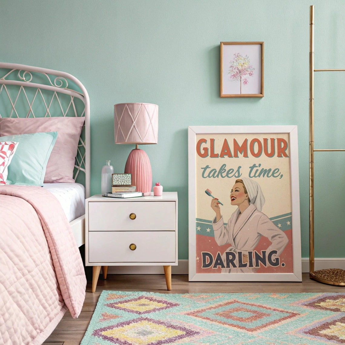 Retro Lady Quote Wall Art Print, Vintage Girly Aesthetic And Trendy ...
