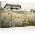 thumbnail image 1 of Retro Landscape Wall Art Wildflower Field Farmhouse Painting Prints French Country Canvas Pictures Rustic Wall Decor for Living Room Framed(1, (12.00" x 18.00")), 1 of 6