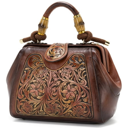 Mokcool Women's Polyurethane Tote Crossbody Handbag, Brown, 1-Piece