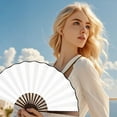 thumbnail image 1 of Retro Large Folding Fan for Line Dancing, Festivals & Performances - Lustring Hand Fan with Clacking Sound, Easy Open & Close, Foldable Dance Accessory for Weddings & Parties, 1 of 6