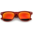 thumbnail image 1 of Retro Large Square Colored Mirror Lens Horn Rimmed Sunglasses 55mm (Red / Red-Orange Mirror), 1 of 4