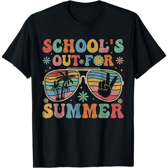 Retro Last Day of School's Out For Summer Teacher Boys Girls T-Shirt