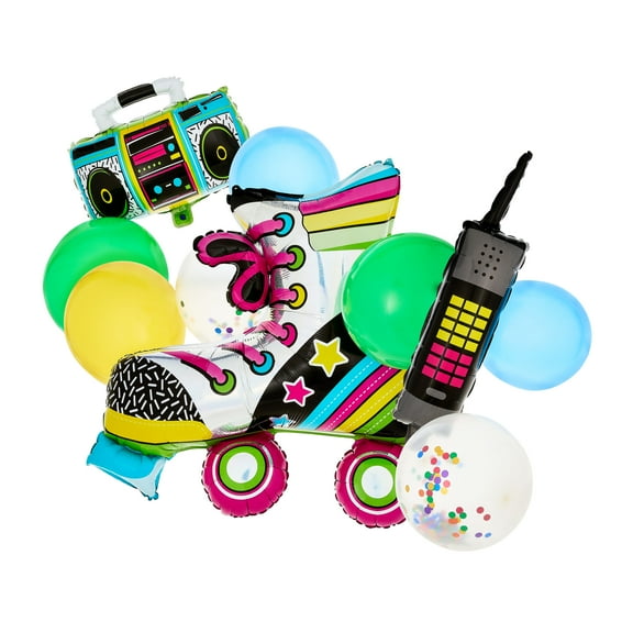 Multicolor Retro Air-Filled Balloon Kit, Foil and Latex, 10 Pieces by Way To Celebrate