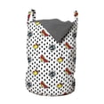 thumbnail image 1 of Retro Laundry Bag, Blue Eyes Crowns and Women's Shoes Doodle in Cartoon Pop Art 80s 90s Style, Hamper Basket with Handles Drawstring Closure for Laundromats, 13" x 19", Multicolor, by Ambesonne, 1 of 4