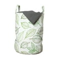 thumbnail image 1 of Retro Laundry Bag, Continuous Spring Nature Pattern with Sketchy Leaves in Green Tones Print, Basket with Handles Drawstring Closure for Laundromats, 13" x 19", White and Multicolor, by Ambesonne, 1 of 4