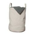 thumbnail image 1 of Retro Laundry Bag, Horizontal Chevron Zig Zag Pattern Geometric Monochrome Nostalgic Design, Hamper Basket with Handles Drawstring Closure for Laundromats, 13" x 19", Cream and Lavender, by Ambesonne, 1 of 4