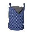 thumbnail image 1 of Retro Laundry Bag, Pattern Polka Dots on a Sailor Indigo Background Vintage Tile Geometric, Hamper Basket with Handles Drawstring Closure for Laundromats, 13" x 19", White and Indigo, by Ambesonne, 1 of 4