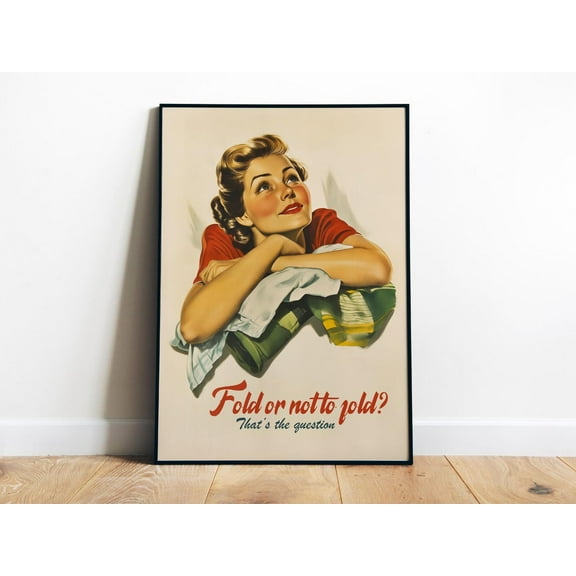 Retro Laundry Wall Art Funny Laundry Day Art Print Utility Room Decor Closet Art Print Happy Housewife Art Mid Mod Art Wall Art, Modern Wall Decor, 8x12 UNFRAMED