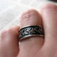 thumbnail image 1 of Vintage Silver Rings for Men and Women Retro Leaf Design Alloy Fashion Ring with Artificial Gemstone Inlay Diamond Finish Jewelry Gift for Her or Him, 1 of 5