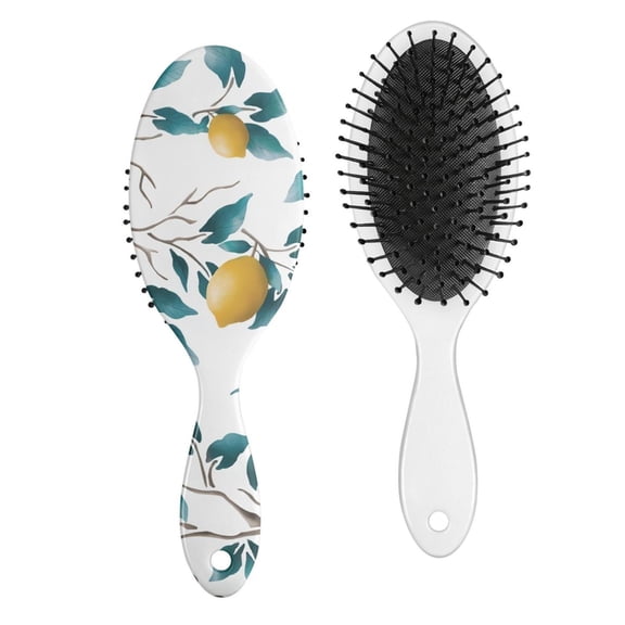 Retro Lemon & Bees Hair Brush - Smoothing Brush with Flexible Bristles for Women & Kids, Tames Frizz & Prevents Breakage