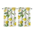 thumbnail image 1 of Retro Lemon Kitchen Curtains Set of 2 - 27.5x36 Inch Tier Window Curtains, Lemon and Bees Print Semi-Sheer Rod Pocket Panels for Farmhouse Style, 1 of 4