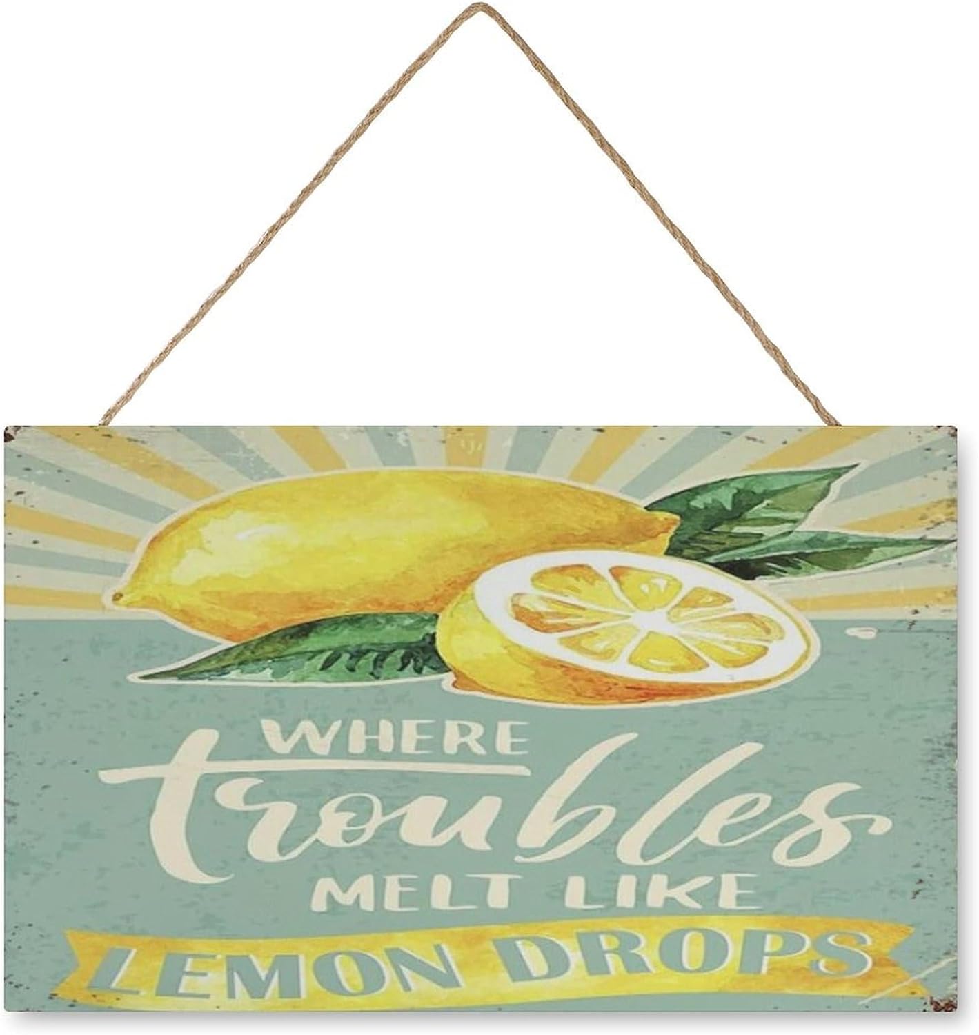 Retro Lemon Signs decor New Vintage Funny Hanging Wooden Sign Easy