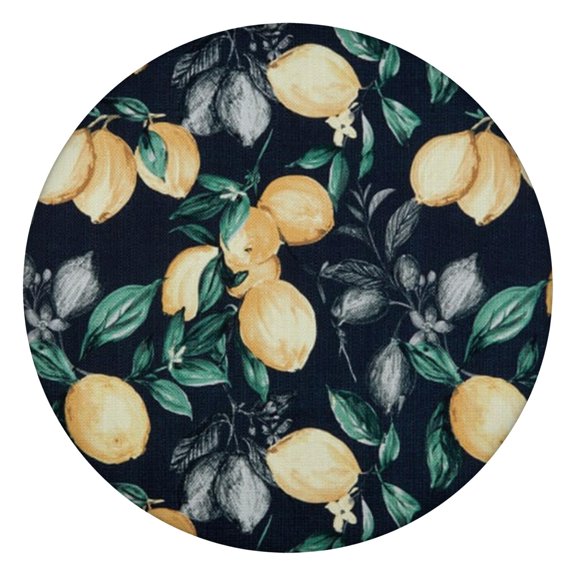 Retro Lemon Tablecloth Bright Yellow Fruit Design Cute Summer Floral Style for Lemon Lover
