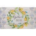thumbnail image 1 of Retro Lemon Wreath Gather Doormat Bath Non Slip Washable Cover Floor Rug Absorbent Carpets Floor Mat Home Decor for Kitchen Bathroom Bedroom, 16x24Inch, 1 of 5