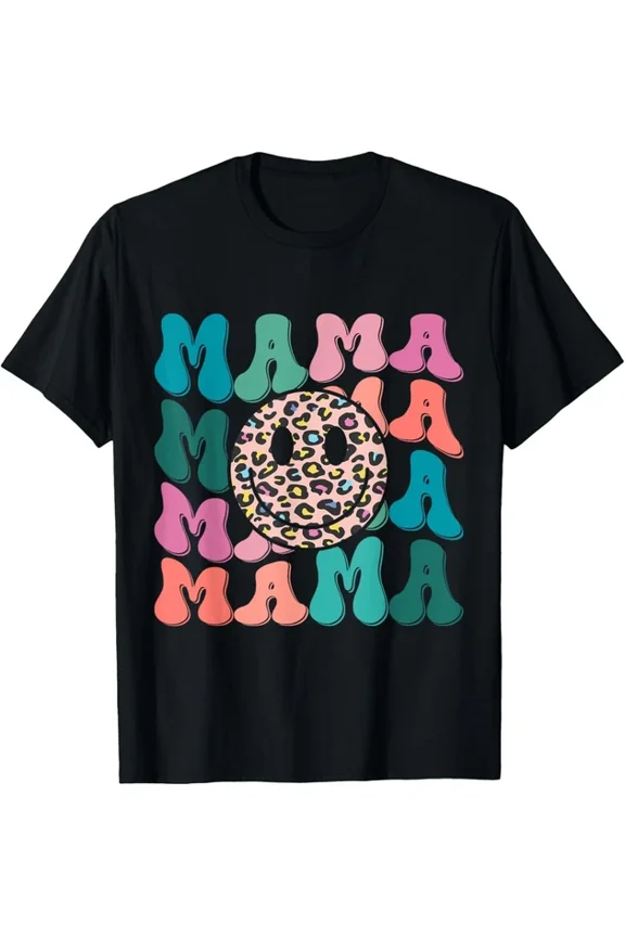 Retro Leo.Pard Mama Groovy Face Trendy New Mom T-Shirt Unisex S-5XL Hot Trending Shirt, Vintage Birthday Gift