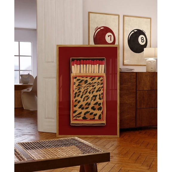 Retro Leo.Pard Matchbox Printable Wall Art – Trendy Dorm Room And Bar Cart Decor UNFRAMED PAPER POSTER, Home Decor, Vintage Gift, Living Room Dercor