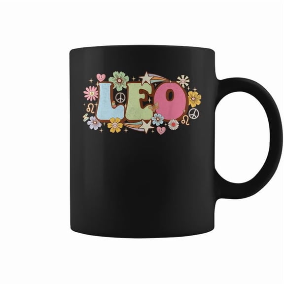Retro Leo Zodiac Sign Astrology July August Birthday Leo V3 Coffee Mugs