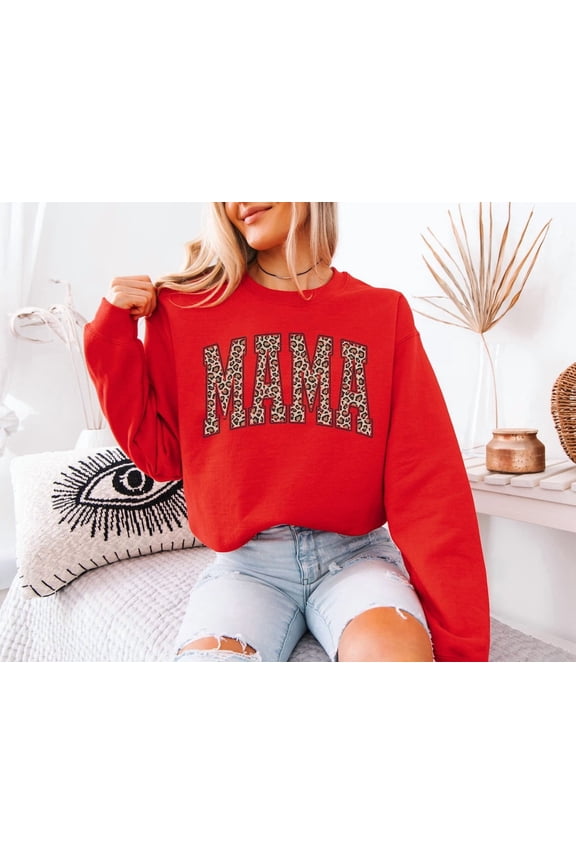Retro Leopard Mama Mom Life New Mother'S Day Sweatshirt All size S-3XL