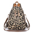 thumbnail image 1 of Retro Leopard Print Backpack Lightweight Two-Purpose Women's Backpack Textured Travel Bag, 1 of 10