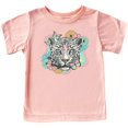 thumbnail image 1 of Retro Leopard and Flowers Everyday Shirt and Bodysuit for Girls Colorful Girly Leopard Tee Peach Shirt 18 Months, 1 of 5
