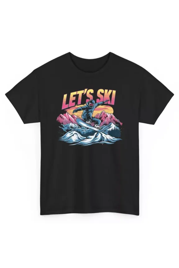 Retro Let'S Ski T-Shirt - Vintage Sports 80S 90S Graphic Tee Unisex S-5XL Hot Trending Shirt, Vintage Birthday Gift