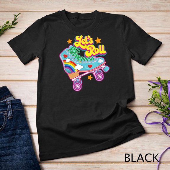 Retro Lets Roll Rollerskating Cute Roller Skater 70s 80s Unisex T-Shirt, for men & women, up to size 5XL