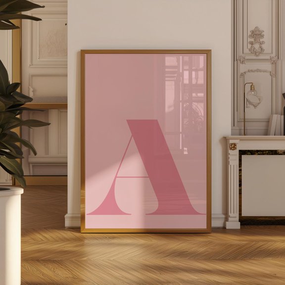 Retro Letter A Monogram Alphabet Decor Wall Art