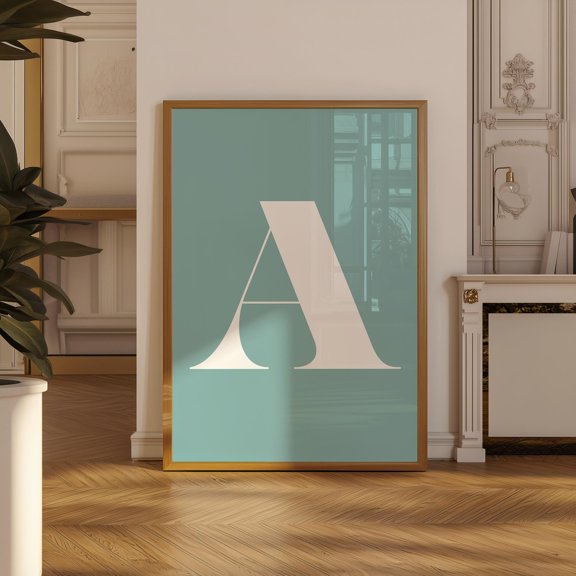 Retro Letter A Wall Art Monogram Alphabet Decor Living Room Bedroom Office