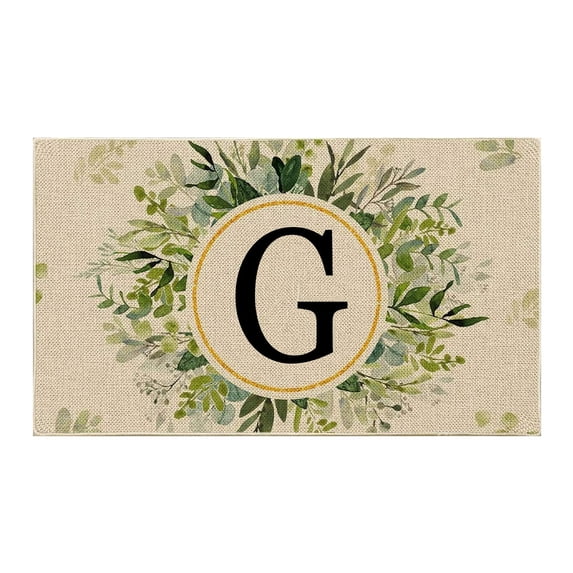 Retro Letter G Monogram Doormat Non Front Door Mat, Washable Entrance Rug for Home Decor