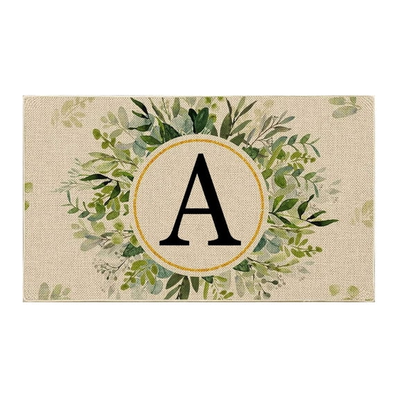 Retro Letter Monogram Doormat Absorbent Non Front Door Mat, Washable Entrance Rug for Bathroom, Bedroom, Living Room and Kitchen Decor