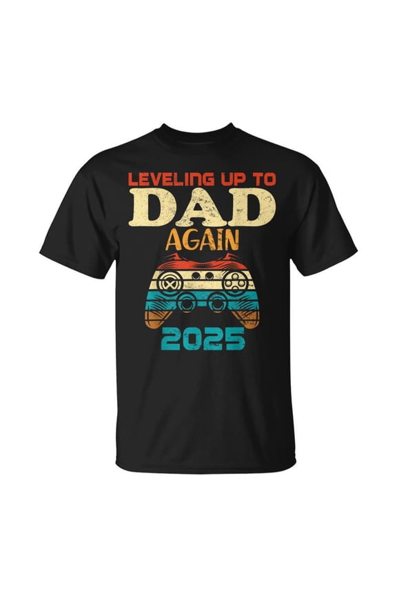 Retro Leveling Up To Dad Again 2025 Promoted To Daddy TShirt