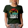thumbnail image 1 of Retro Leveling Up to Daddy - Baby Shower, Pregnancy Announcement, Video Gamer Dad, Military Green T-Shirt, Small, 1 of 5