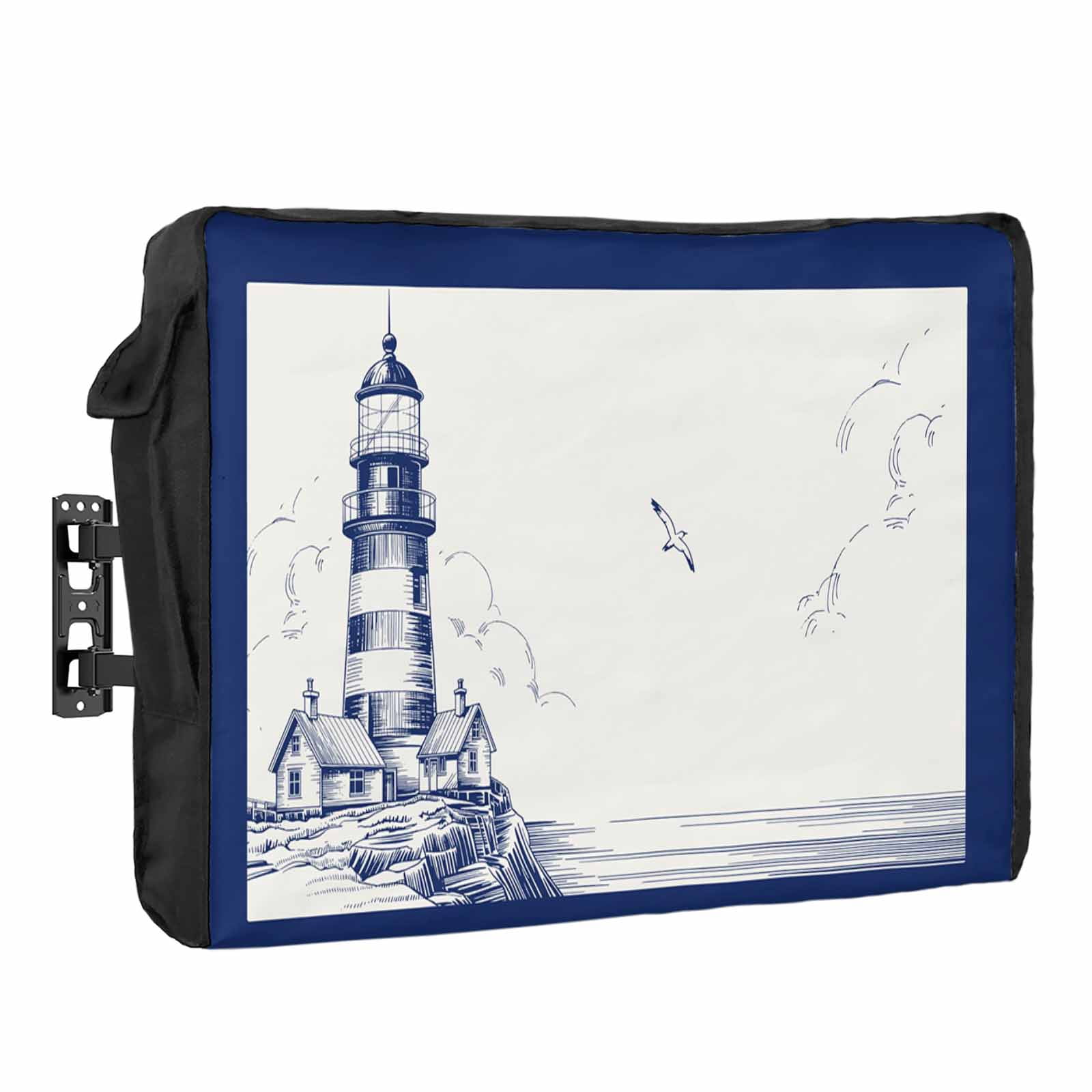 Lighthouse Tv Box Retro Lighthouse Outdoor TV Cover 70 to 75 inch Weatherproof Waterproof ...
