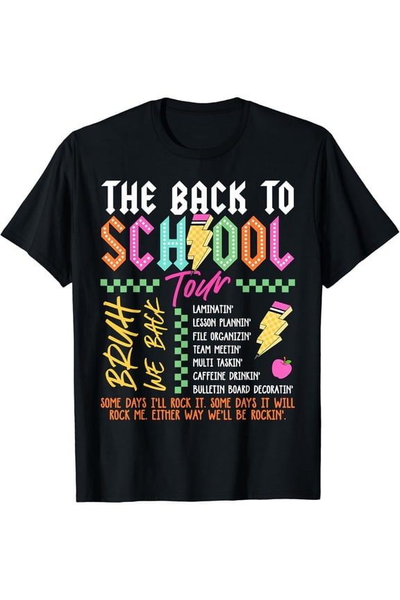 Retro Lightning Bolt "Back to School" Graphic T-Shirt - Unisex Cotton Tee with Fun School-Themed Perfect for Teachers, & Casual Wear, Schoolthemed Clothing | Casual Crew Neck | 100% Cotton Tee