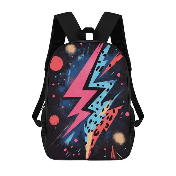 Retro Lightning Bolt Design Art Backpack, Travel Backpack, Casual Shoulder Bag, Casual Backpack