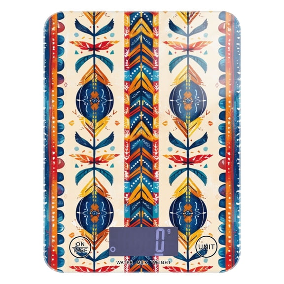 Retro Lines Food Scale Digital Kitchen Scale Waterproof Grams Ounces lbs for Weight Loss