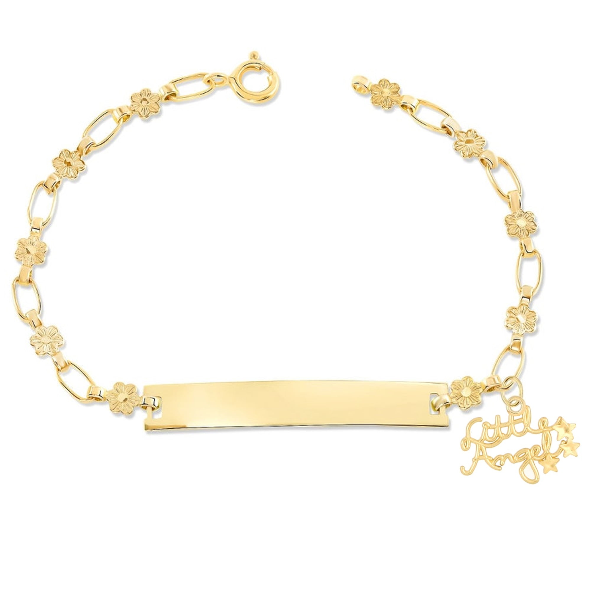14K Gold Tri-Color Valentino Baby ID Bracelet | Don Roberto Jewelers
