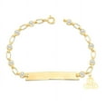 thumbnail image 1 of Retro Link© Kids 14K Gold-Plated, Te Amo Charm Bracelet, Clear CZ Engravable ID, 5.5"-6", 1 of 3