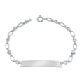 thumbnail image 1 of Retro Link© Kids Sterling Silver Heart Engravable ID Bracelet, 5.5"- 6", 1 of 3