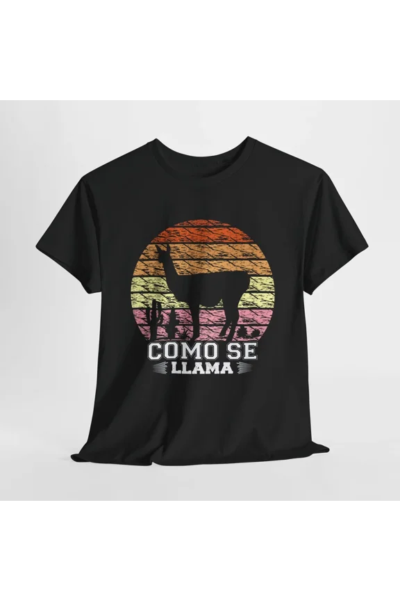 Retro Llama Sunset Como Se Llama Unisex T-Shirt, S-5XL