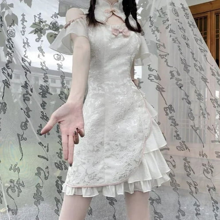 Retro Lolita Style Y2K Summer New Improved Cheongsam Qipao Retro Lolita Style Y2K Summer New Improved Cheongsam Qipao