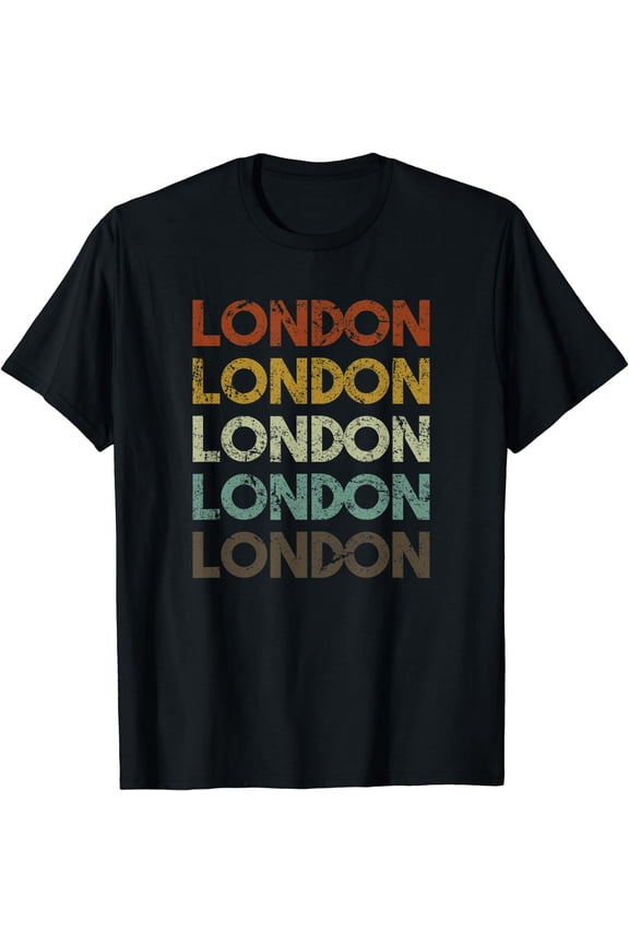 Retro London England Women T-Shirt Black Medium