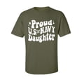 thumbnail image 1 of Retro Look "Proud Navy Daughter" Adult Short Sleeve T-shirt, 1 of 4