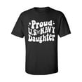 thumbnail image 1 of Retro Look "Proud Navy Daughter" Adult Short Sleeve T-shirt, 1 of 4