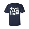 thumbnail image 1 of Retro Look "Proud Navy Daughter" Adult Short Sleeve T-shirt, 1 of 4