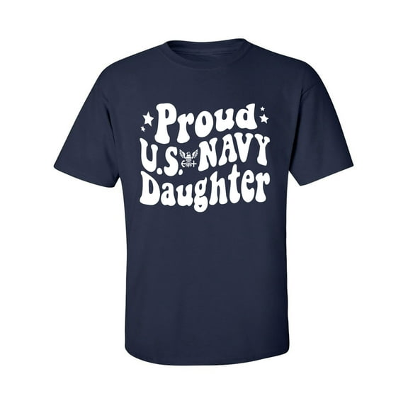 Retro Look "Proud Navy Daughter" Adult Short Sleeve T-shirt