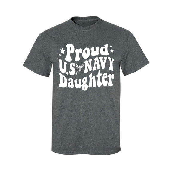 Retro Look "Proud Navy Daughter" Adult Short Sleeve T-shirt