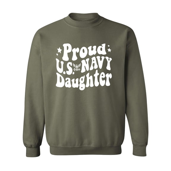 Retro Look "Proud Navy Daughter" Crewneck Sweatshirt