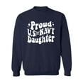 thumbnail image 1 of Retro Look "Proud Navy Daughter" Crewneck Sweatshirt, 1 of 3