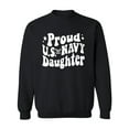 thumbnail image 1 of Retro Look "Proud Navy Daughter" Crewneck Sweatshirt, 1 of 3